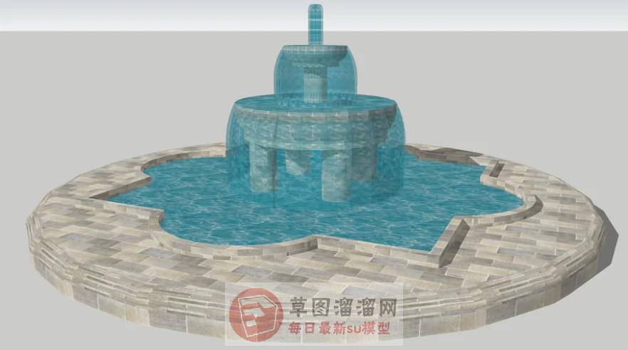 喷泉水景SU模型