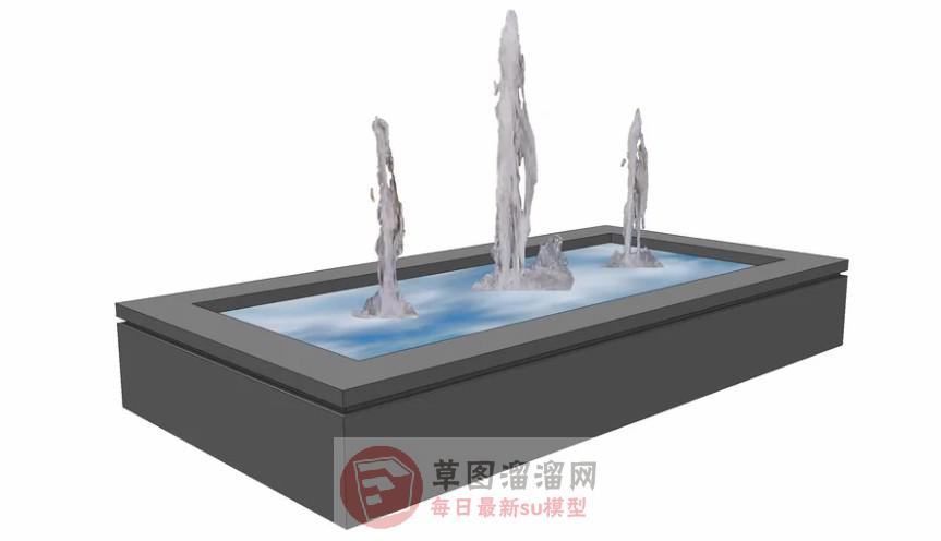 喷泉水池SU模型