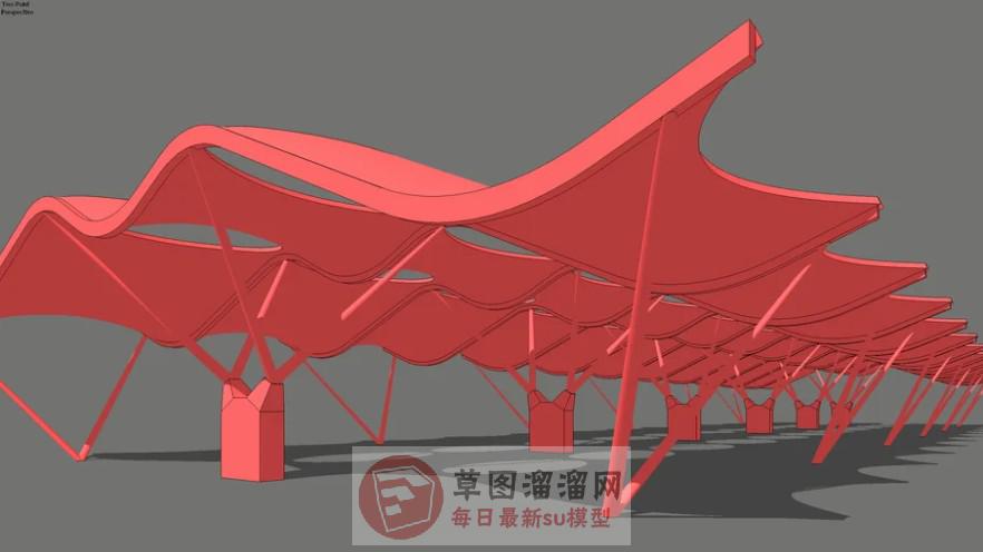 廊架SU模型