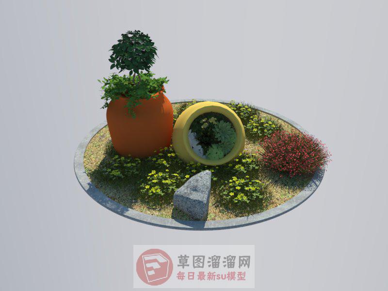 花坛花圃SU模型