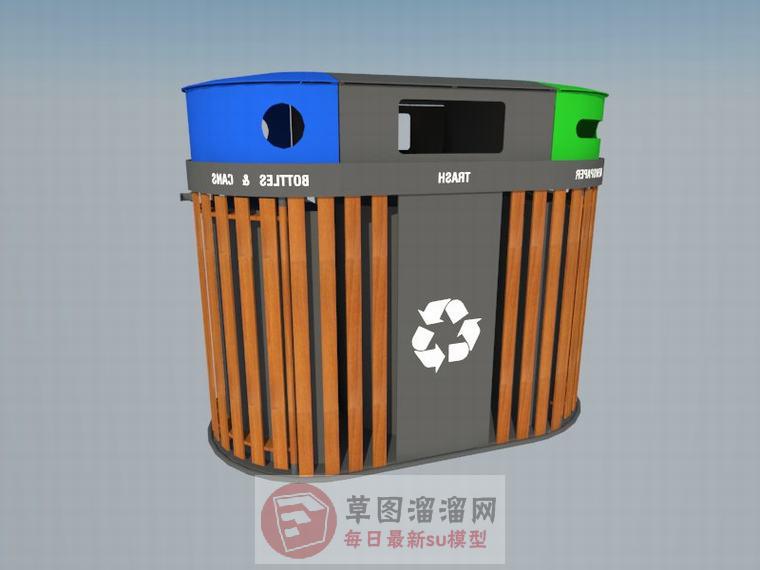 垃圾箱垃圾桶SU模型