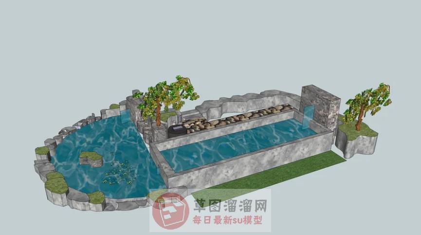 水池水景SU模型
