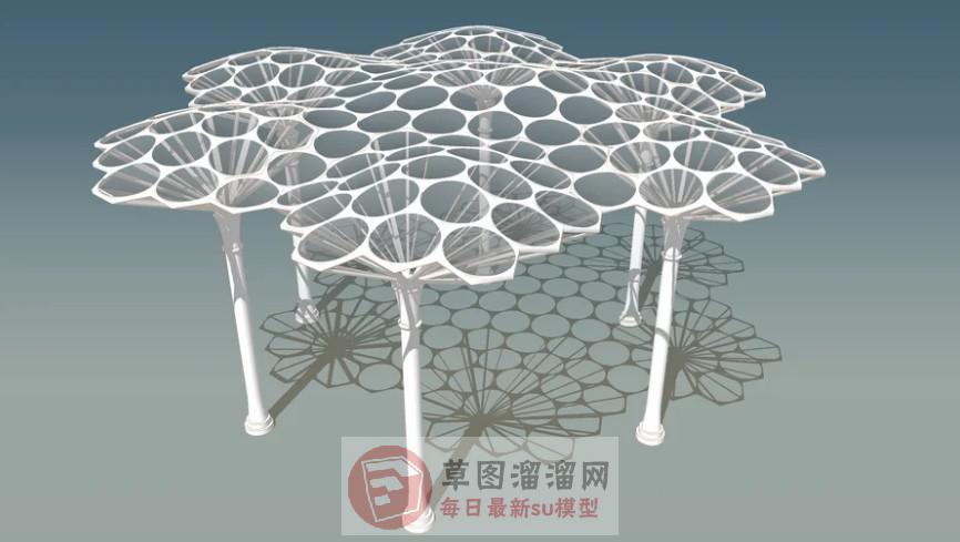 景观蜂巢廊架SU模型