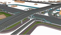 公路大桥桥梁SU模型