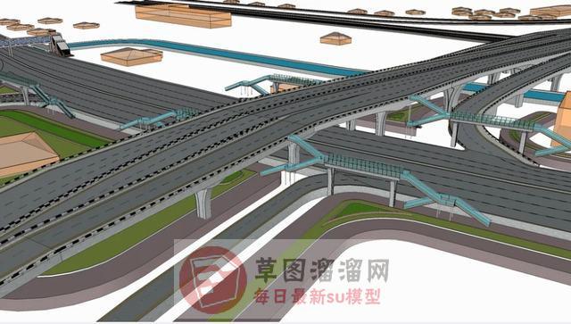 公路大桥桥梁SU模型