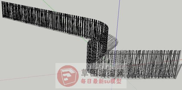 竹林篱笆围栏SU模型