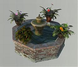 欧式水池景观SU模型