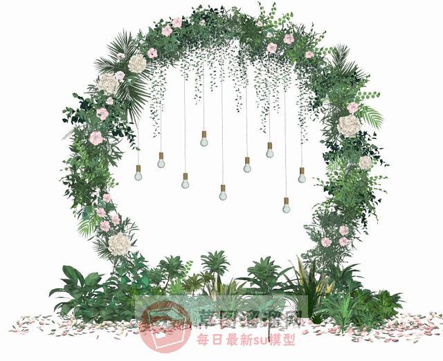 景观植物花圈SU模型