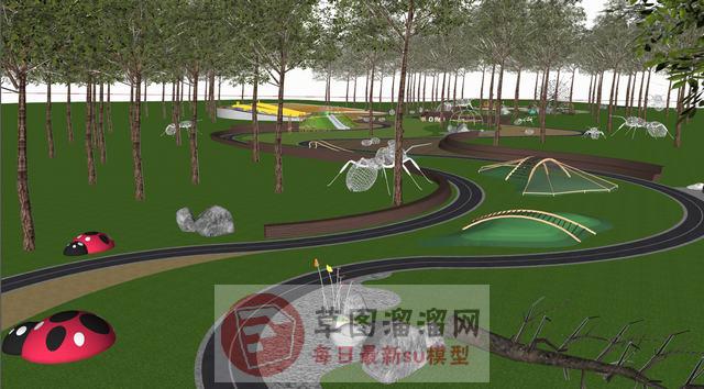 动物儿童主题公园SU模型