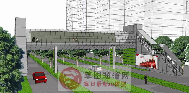 人行天桥SU模型