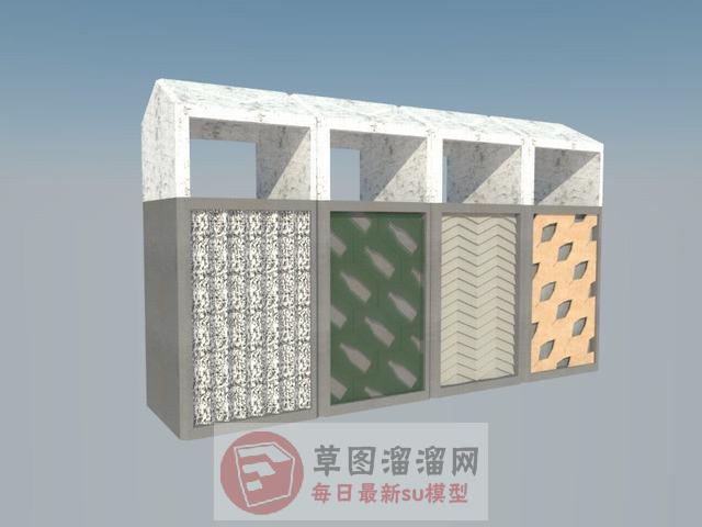 垃圾桶垃圾箱SU模型