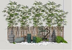新中式禅意景观SU模型
