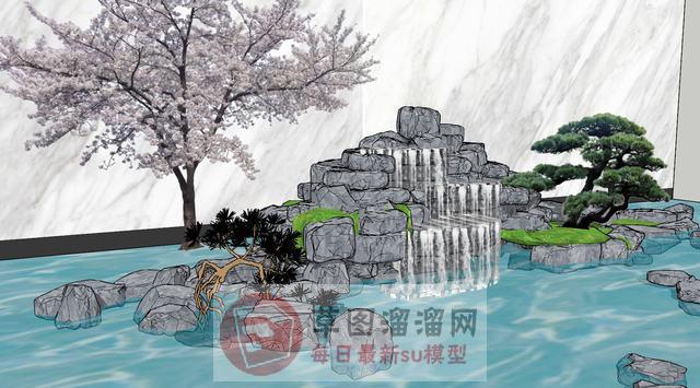 假山叠石景观SU模型