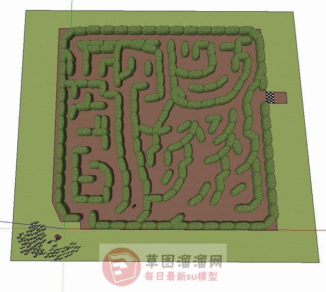 迷宫草坪SU模型