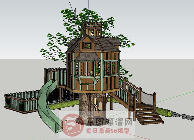 树屋房子住宅SU模型