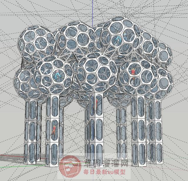 球形廊架SU模型