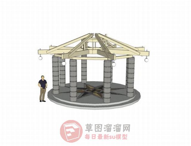 凉亭亭子SU模型
