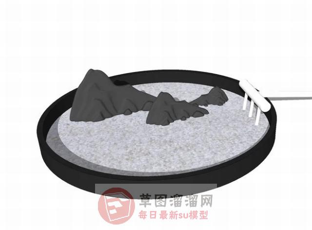 枯山水景观小品SU模型