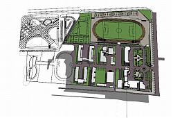 学校教学楼建筑大楼SU模型