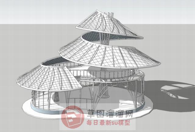 越南亭子凉亭SU模型