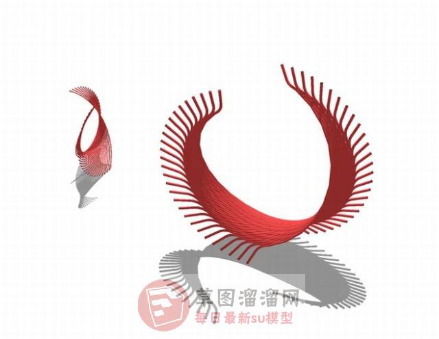凤凰展翅雕塑SU模型