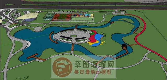 体育休闲公园SU模型