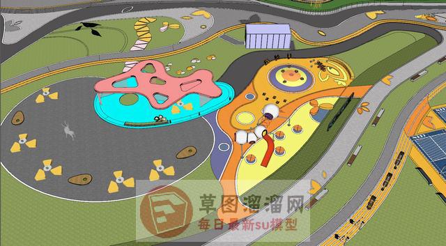 现代儿童游乐区SU模型