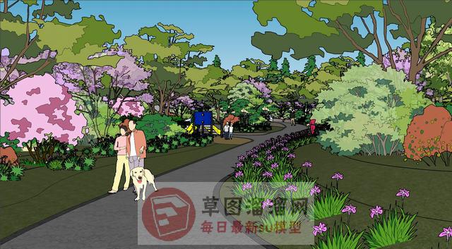 公园景观游园SU模型