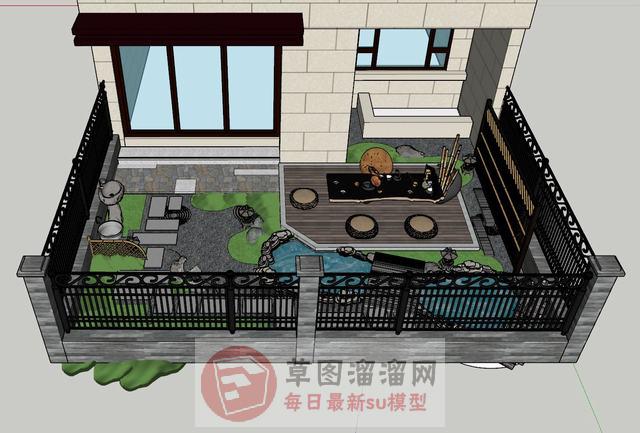 日式庭院景观SU模型