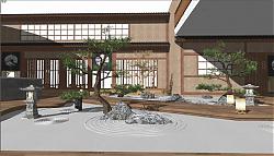 日式茶室庭院SU模型