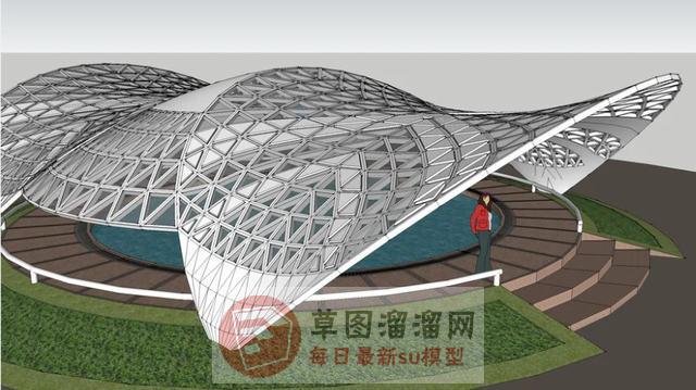 异形廊架挡棚SU模型