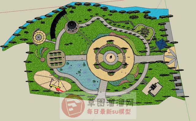 公园景观儿童SU模型