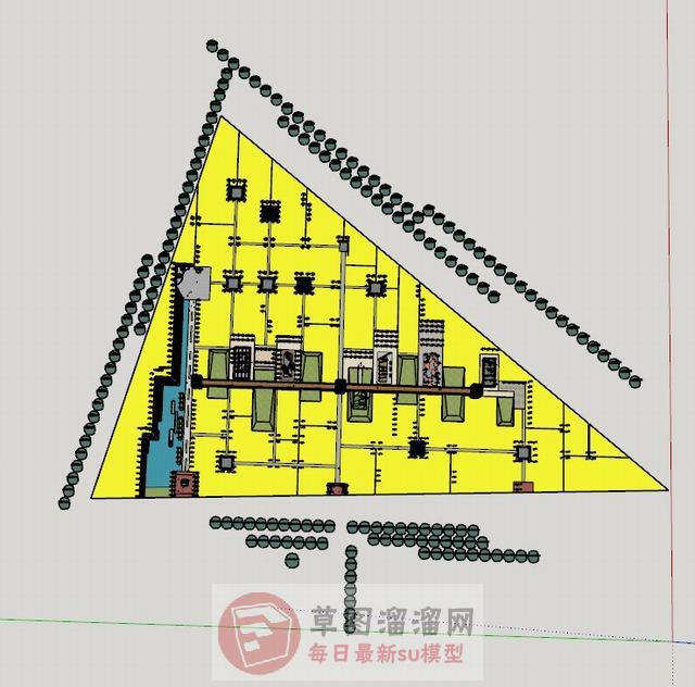 公园规划景观SU模型