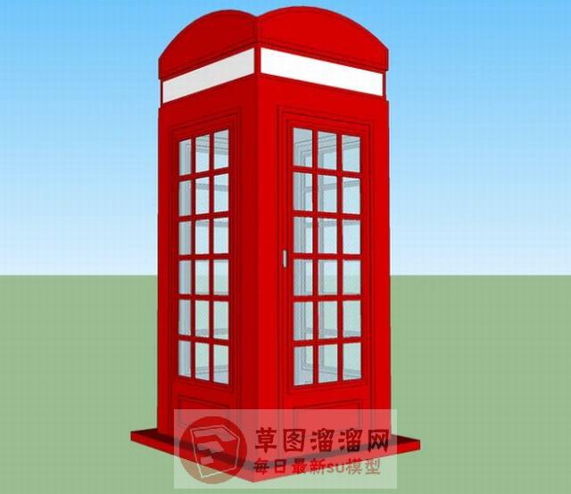 电话亭商业小品SU模型