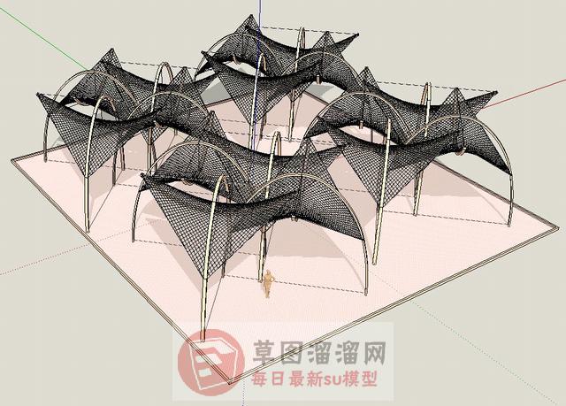 渔网张拉膜SU模型