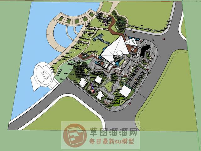 广场景观商业SU模型