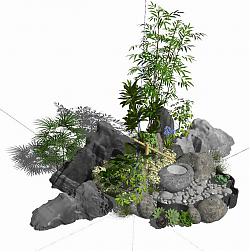 新中式景观小品SU模型