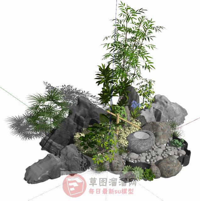新中式景观小品SU模型