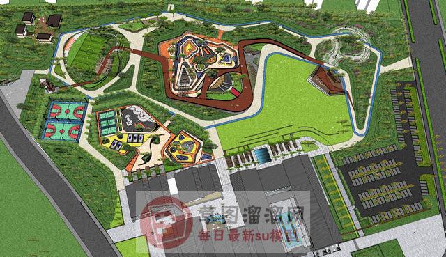 体育公园景观SU模型