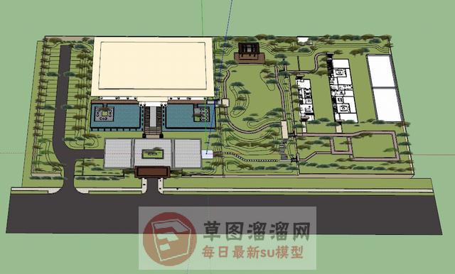 新中式售楼部景观SU模型