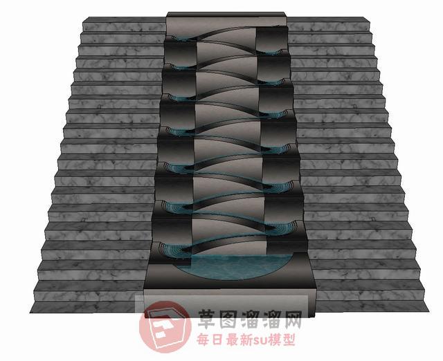 梯田阶梯水景SU模型