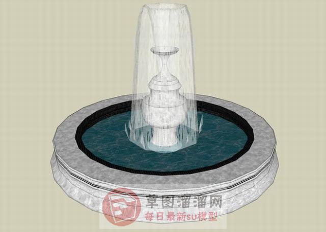 欧式喷泉小景SU模型