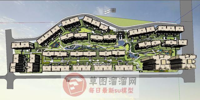 现代风格小区高层SU模型