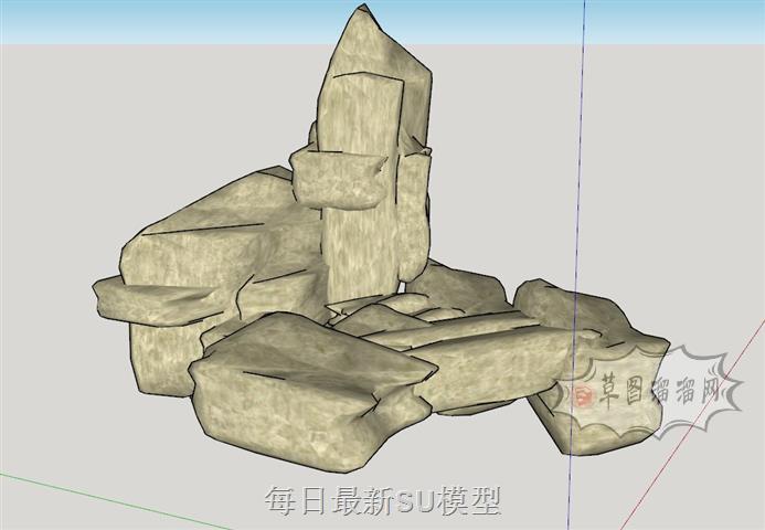 假山叠石石头SU模型