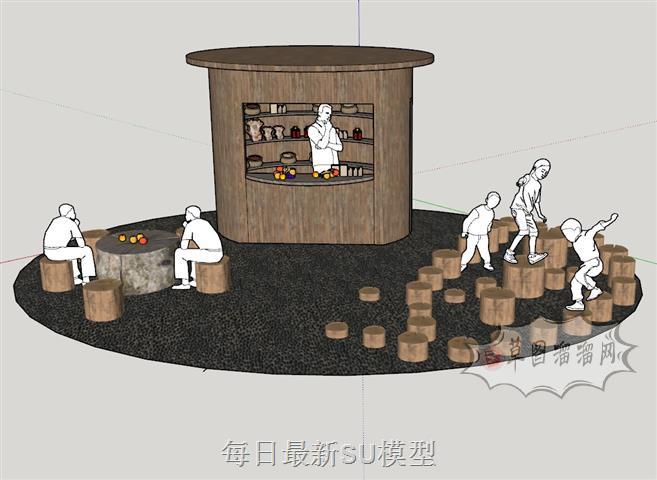 亭子贩售亭景观亭SU模型