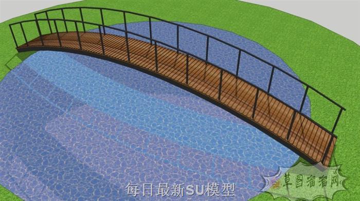 木质拱桥桥梁SU模型
