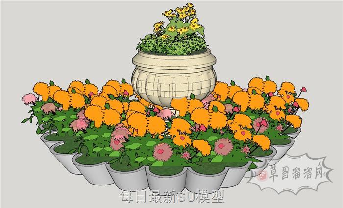 景观花坛花圃SU模型