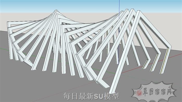 异形廊架SU模型