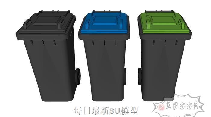 环卫垃圾箱垃圾桶SU模型