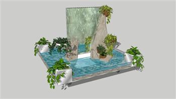 水景流水景观SU模型